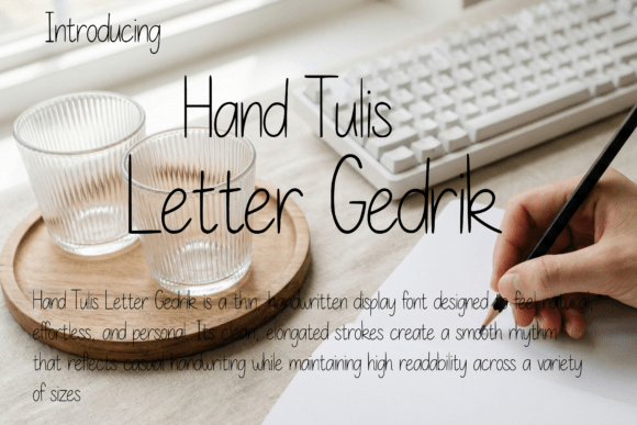 Hand Tulis Letter Gedrik: A Natural Script Font for Branding Projects